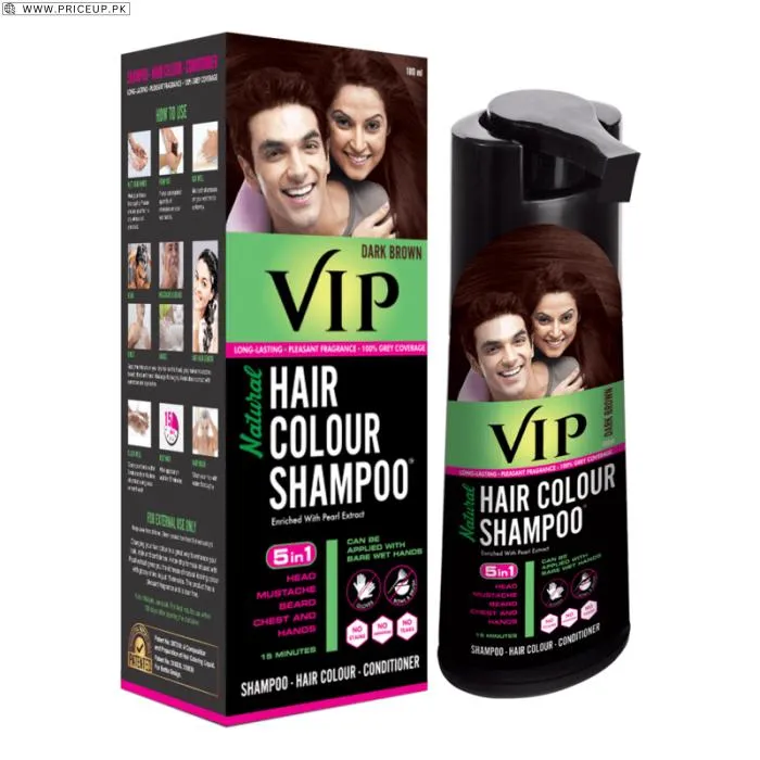 VIP Hair Colour Shampoo 180 ml Dark Brown